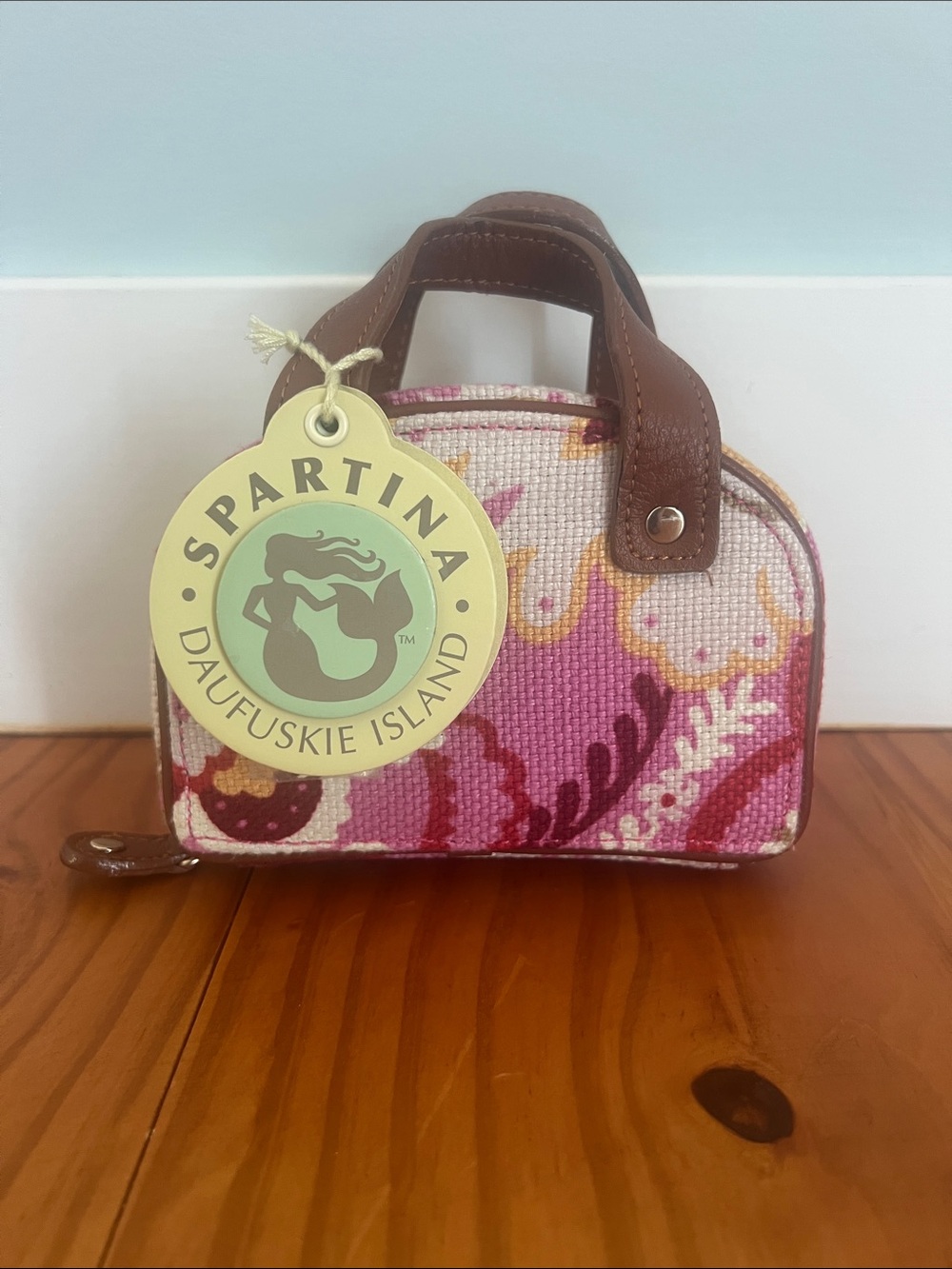 Spartina Linen Leather Mini Jewelry Travel Case Bag NWT 449 Banjo’s Point
